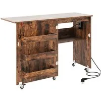 COSTWAY 2 in 1 Nähtisch klappbar mit Ladestation