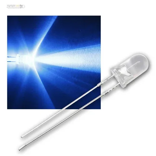 LEDs BLAU 5mm klar - blaue LED, Leuchtdioden, bleu blauw blue 20