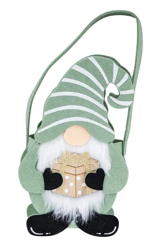 Levandeo® Weihnachtsfigur, Weihnachtstasche Wichtel Filz H25cm Geschenktüte Nikolaus