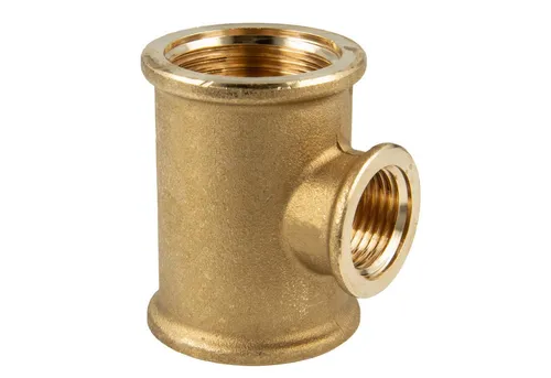 tecuro Gewindefitting T-Stück allseitig Innengewinde Rp, Messing blank, 3/4 x 1/2 x 3/4 Zoll