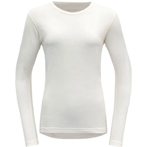 DEVOLD Breeze Merino 150 Shirt Wmn - Funktionsshirt für Damen, weiß M - Unterwäsche aus 100% Merinowolle, atmungsaktiv und geruchsresistent, ideal für aktive Tage und Reisen, reguliert die Körpertemperatur und ist weich auf der Haut.