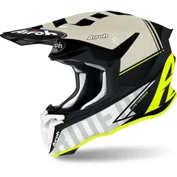Airoh Twist 2.0 Tech Motocross Helm - Gelb, Größe XS für Männer - Motorradhelm mit Doppel-D-Ringverschluss und optimaler Belüftung für höchsten Tragekomfort beim Motocross.