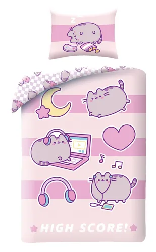 Pusheen Der Katze Bettwäsche High Score Set 140X200Cm Polyester