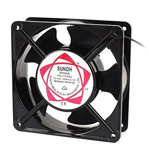 sourcing map 120x120x38mm Kunststoff Metallrahmen Kühlung Fan AC 220V / 240V 0,14A de
