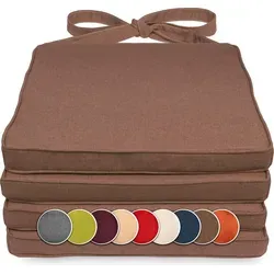 sunnypillow 4er Set Stuhlkissen 40 x 45 x 5cm in braun von sunnypillow