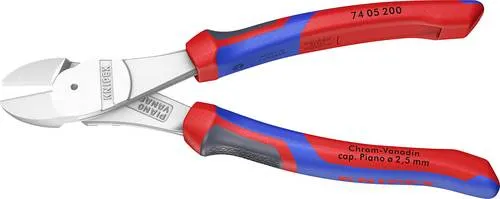 Knipex Seitenschneider 74 05 200 - 200 mm, aus hochwertigem Chrom-Vanadium-Stahl für präzise Schnitte