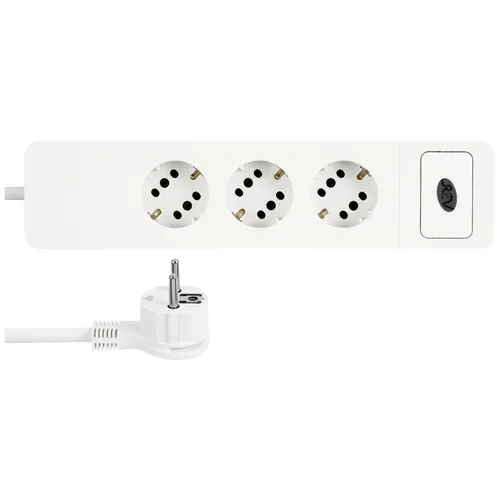 REV 0015350103 Steckdosenleiste mit Schalter Weiß Schutzkontakt 1 St.