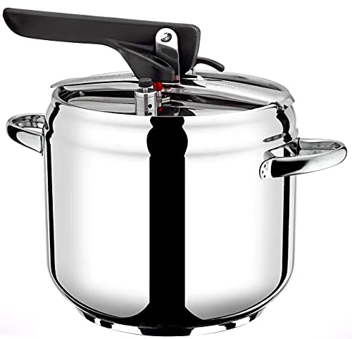 Pintinox Schnellkochtopf Serie First aus nickelfreiem Edelstahl, induktionsgeeignet, mit 4 Sicherheitssystemen, 5 Liter