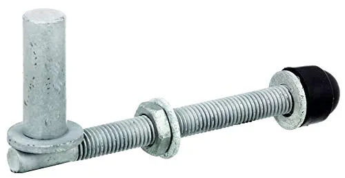 Alberts 410674 Kloben | ein Paar, zum Durchschrauben, verstellbar | feuerverzinkt | Dornmaß Ø16 mm | Länge 140 mm | Gewinde M12, Silber