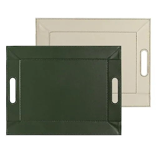 FREEFORM Duo Wendetablett, 55x41cm, olive/elfenbein - Serviertablette mit multifunktionalem Design, ideal für kreative Anlässe und vielseitig einsetzbar durch beidseitige Nutzung.