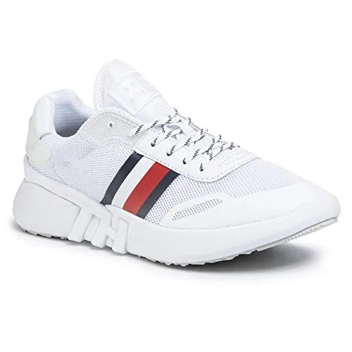 Tommy Hilfiger Tommy Sporty Branded Runner, Sneaker, Weiß (White Ybs), 41 EU (7 UK)