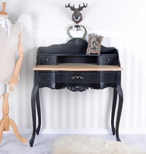 Konsolentisch Vintage Sekretär Landhausstil Tischkonsole Konsole Schwarz Antik