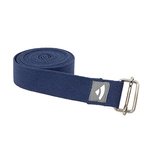 Bodhi ASANA BELT PRO Yogagurt mit Metall-Verschluss, Schiebe-Schnalle eckig, langer Gurt aus Baumwolle, Yoga Hilfsmittel, 3 m x 38 mm, Yogazubehör