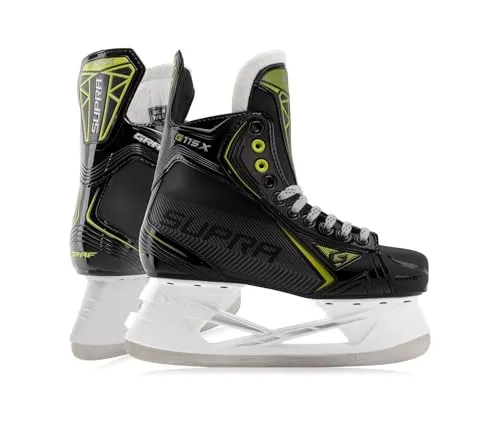 Schlittschuhe Graf Supra G115X Senior - Eishockeyschlittschuhe für Senioren, Größe 8 (EU42), mit schnürbarem Verschluss für optimalen Halt und Leistung auf dem Eis.