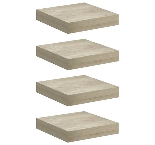 furnicato Wandregal Stilvolles Set 4er Eichefarben 23 x 23,5 x 3,8 cm, 4-tlg.