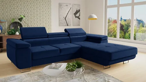 Ecksofa Divo mit Schlaffunktion und Kopfstützen