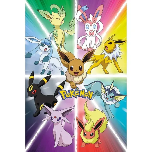 GB eye Pokémon Eevee Evolution Maxi-Poster 91,5 x 61 cm - Offiziell lizenziertes Maxi-Poster mit beeindruckendem Design, ideal für Fans. Hochwertiger Druck auf laminiertem Papier, perfekt für jedes Zimmer. Sicher verpackt und leicht aufzuhängen.