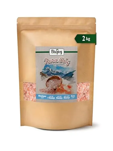 Biojoy Rosa Salz - bekannt als Himalaya Salz (2 kg), grob 2-5 mm für Salzmühle Salt Range Pakistan