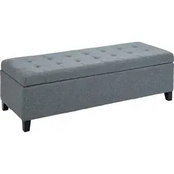 HOMCOM Sitzbank aus Leinenimitat - Eckbänke & Sitzbänke – Stilvolle Polsterbank aus 100% Polyester mit elegantem Design, ideal für Wohnzimmer, Schlafzimmer oder Eingangsbereich.