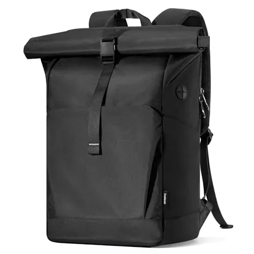 Inateck RollTop Rucksack 25L-30L - Erweiterbarer Tagesrucksack für 17 Zoll Laptops, wasserdicht und mit separatem Schuhfach – ideal für Schule und Freizeit.