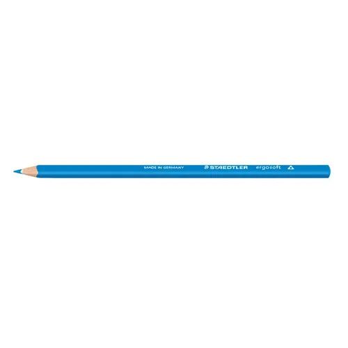 Staedtler 157-37 Farbstifte - Ergosoft in Cyan, weiche Minenstärke 3 mm und ergonomische Dreikantform mit Namensfeld