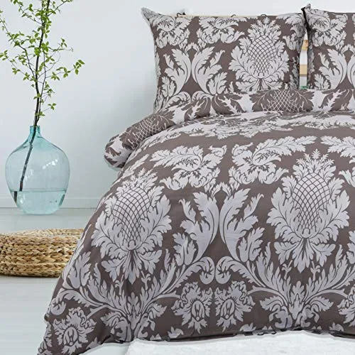 Buymax® Bettwäsche 200x220 100% Baumwolle 3-Teilig Bettbezug - Bettwäsche-Sets 200 x 220cm mit 2 mal Kissenbezüge 80x80cm, ÖKO-TEX Renforcé-Bettdeckenbezug Set mit Reißverschluss