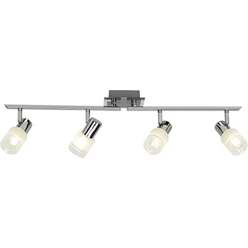 Brilliant Lea G32432/77 Deckenstrahler LED E14 12W Chrom - Flexibel und Energiesparend - Lampen: 4-flammiger Deckenstrahler mit warmweißem Licht, 1800 Lumen für individuelle Beleuchtung und energiesparenden LED-Technologie. Ideal für Wohnräume!