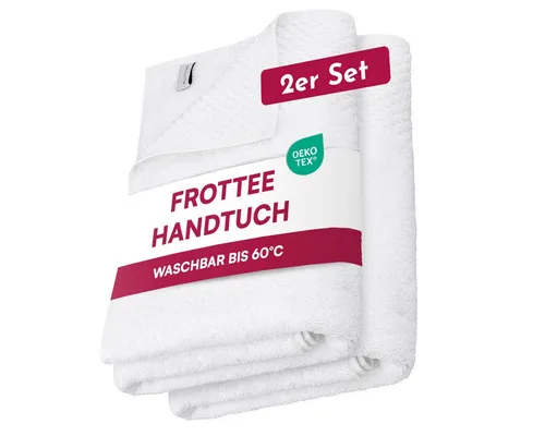 Clinotest Duschtücher Frottee 2er Set 70x140 cm - aus 100% Baumwolle, kochfest