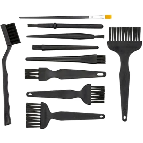 Nylon Pinsel und Bürsten Set, 10 Pack, Anti statische Reinigungspinsel für Motherboard, CPU, GPU, Lautsprecher, PC Innenleben Reinigungsset, Tastatur Reinigungsbürste, Reinigung von leitfähigem Boden