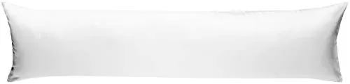 Bettwaesche-mit-Stil Mako-Satin Baumwollsatin Bettwäsche Uni einfarbig zum Kombinieren (Seitenschläferkissen Bezug 40 x 200 cm, weiß)