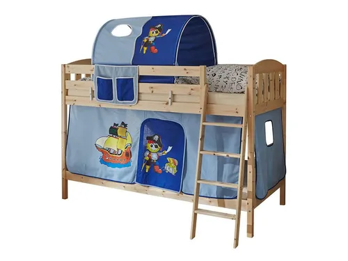 TiCAA Etagenbett Erni Country-V in Kiefer Natur - Das Etagenbett