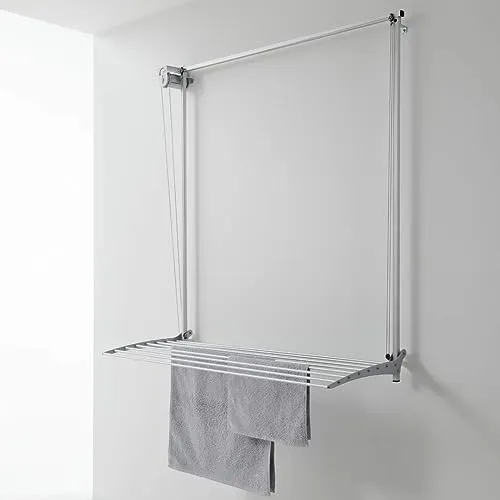 Foxydry Wall, vertikaler Wäscheständer, höhenverstellbar aus Aluminium und Stahl - Wäscheständer mit 12 m Wäschekapazität, 8 höhenverstellbaren Stangen für bis zu 10 kg Wäsche. Ideal für Innen- und Außenbereiche, leicht zu montieren.