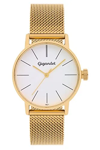 Gigandet Damenuhr Minimalism Quarz Analog - Elegante Gold-Optik - Armbanduhren für Damen mit kratzunempfindlichem Mineralglas und wasserdichtem Edelstahlgehäuse, ideal für stilbewusste Frauen.