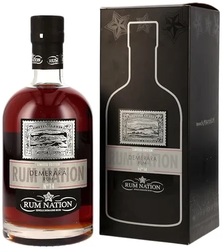 Rum Nation Demerara No. 14 | Limited Edition | Karibischer Premium Rum aus Guyana | Gereift in Bourbon- & Sherryfässern | Intensiv & komplex | 40% vol. | 700 ml