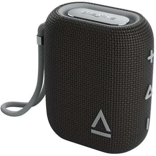 CREATIVE MUVO Flex (Black) - Wasserdichter Bluetooth Lautsprecher mit Auracast - Tragbarer Bluetooth-Lautsprecher mit IP67 Schutz, ideal für Outdoor-Aktivitäten. Genießen Sie bis zu 10 Stunden Musik und verbinden Sie mehrere Lautsprecher für ein raumfüllendes Klangerlebnis.