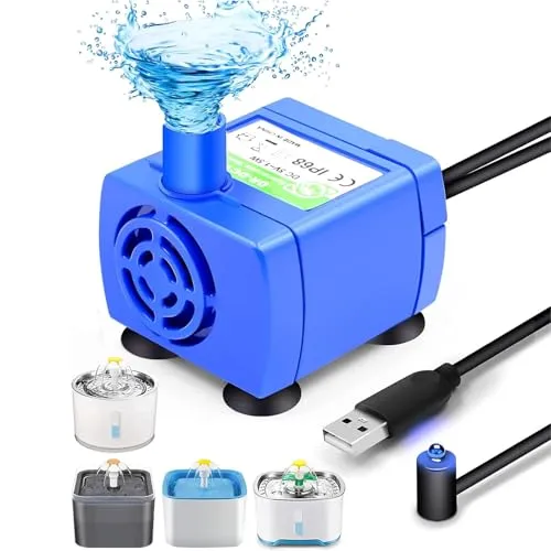 Trinkbrunnenpumpe FüR Haustiere,UNISOPH Ersatzpumpe FüR Blumenkatzenbrunnen Tauchwasserpumpe Ultraleiser Motor Mit Geringem Stromverbrauch Elektrische Wasserpumpe FüR Haustierbrunnen