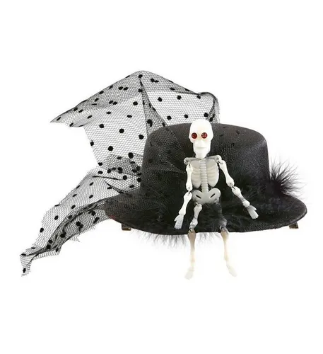 Widmann S.r.l. Kostüm Minizylinder mit Skelett