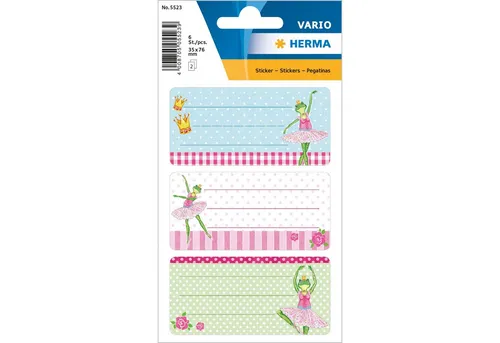 HERMA Schulheft Herma Schuletiketten 76 x35 mm Froschballerina 2 Bl 6 Etik.