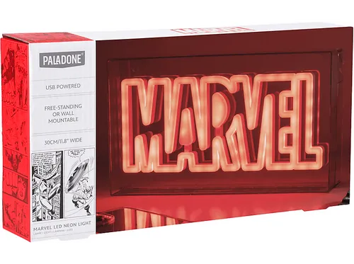 PALADONE PRODUCTS PP13125MC Marvel LED Neon Leuchte - Kinderlampen mit beeindruckendem Marvel-Logo, USB-betriebene Acrylleuchte für ein heroisches Ambiente im Kinderzimmer.