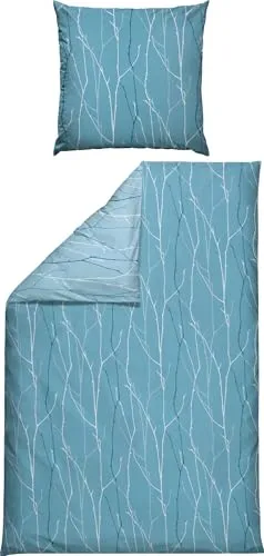 REDBEST Wendebettwäsche Microfaser-Satin blau Größe 1x 135x200 cm + 1x 80x80 cm