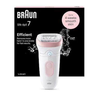 Silk-épil 7-000 Epiliergerät - Epilierer für Nass- und Trockenanwendung, mit 2 Stufen und Akkubetrieb für flexible Nutzung und mühelose Haarentfernung.
