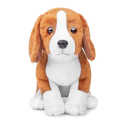 lilizzhoumax Simulation Beagle Dog Plush Toy 30cm/12”, Realistic Stuffed Animal Wild Dog Puppy Stuffed Animals, Cute Dog Plush Toy Soft Dog Plush Home Decoration Toys, Gift for Friends and Kids