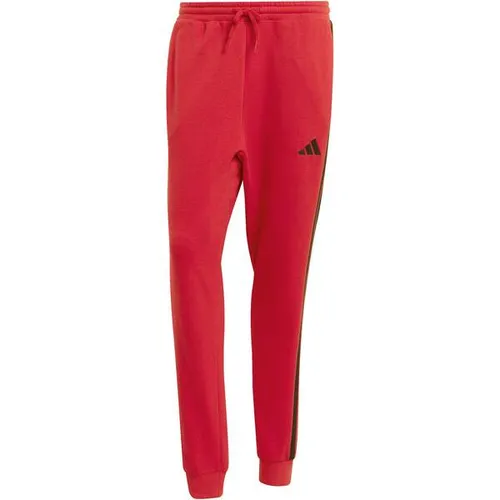 adidas Herren Essential Three Stripes French Terry Pant in rot von adidas