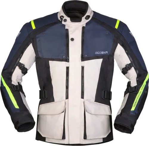 Modeka Motorradjacke Varus - Wasserdichte und atmungsaktive Motorrad Textiljacke, ideal für Motorradfahrer, bietet optimalen Schutz und Komfort bei jedem Wetter.