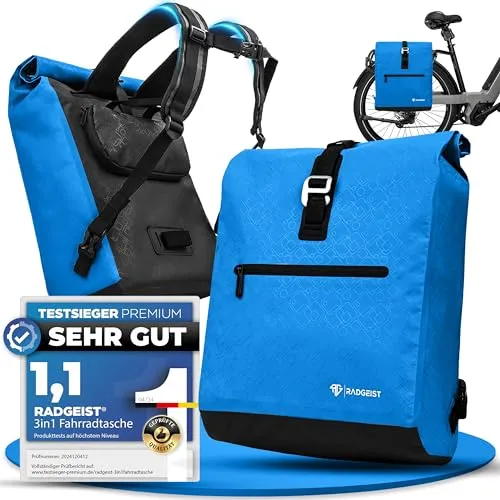 RADGEIST Fahrradtasche für Gepäckträger – 20L, Blau