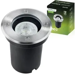 LUMILED Bodeneinbauleuchte für GU10 – Bodenstrahler IP65 IK09 befahrbar rund Silber Bodenleuchte Bodeneinbaustrahler Außenleuchte Wegeleuchte