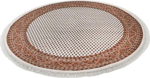 THEKO Orientteppich Chandi Mir, creme - Teppich aus hochwertiger Wolle, 250 cm breit und 1,2 cm hoch – ideal für ein gemütliches Schlafzimmer. Jetzt 10€ Willkommens-Gutschein bei Newsletter-Anmeldung sichern!