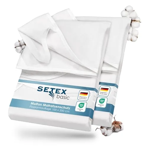 SETEX Molton Matratzenschutz Doppelpack, 100 x 200 cm