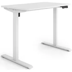 ESMART Germany ETX-121WW Steh-Sitz-Schreibtisch - Ergonomischer, elektrisch höhenverstellbarer Schreibtisch (73,5-123,5cm) mit 3x Memory-Funktion und Aktivitätserinnerung für eine gesunde Arbeitsweise. Ideal für jedes Büro.