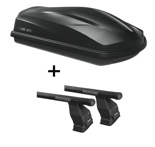 CUBE370 Dachbox mit Menabo Tema Dachträger für BMW 3er Touring E90 - Praktische CUBE370 Dachbox mit 370 Litern Volumen und Menabo Tema Stahl-Dachträger für BMW 3er Touring E90 (2005-2011). TÜV-geprüft und abschließbar, ideal für zusätzlichen Stauraum auf Reisen.